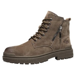 brown High Top Work Boots for Men 2