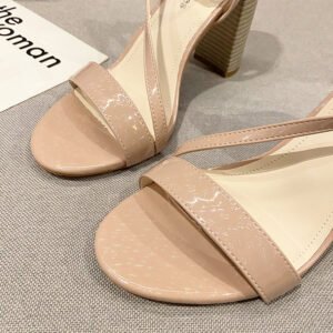 beige Stiletto Block High heel Sandals